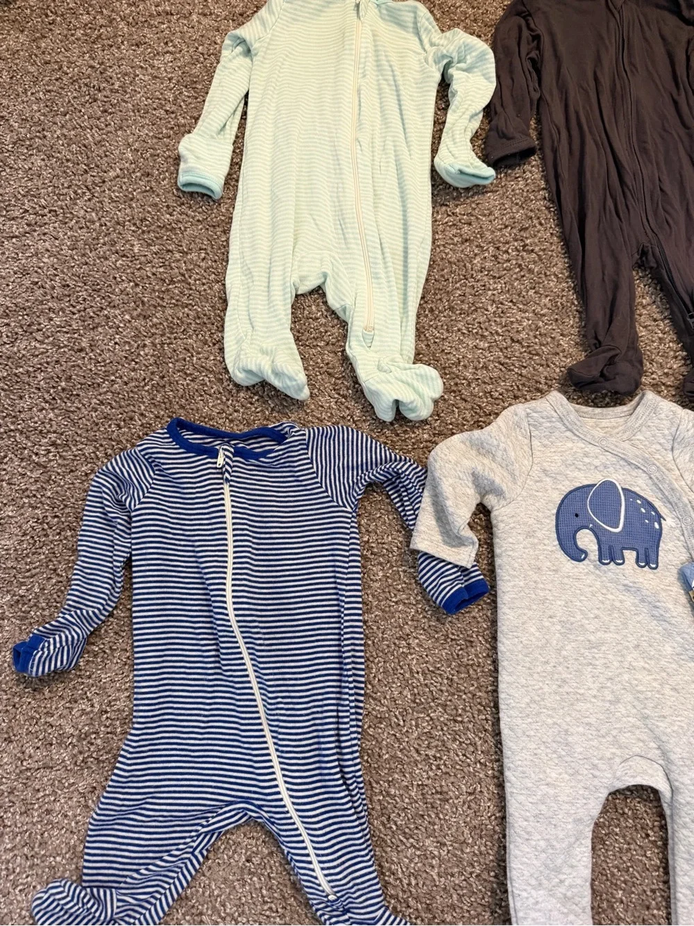 Old Navy Multi-Pack Baby Footed Sleepers - Blue, Gray, Brown, Yellow